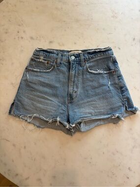 Abercrombie & Fitch Light Blue Distressed Denim Shorts